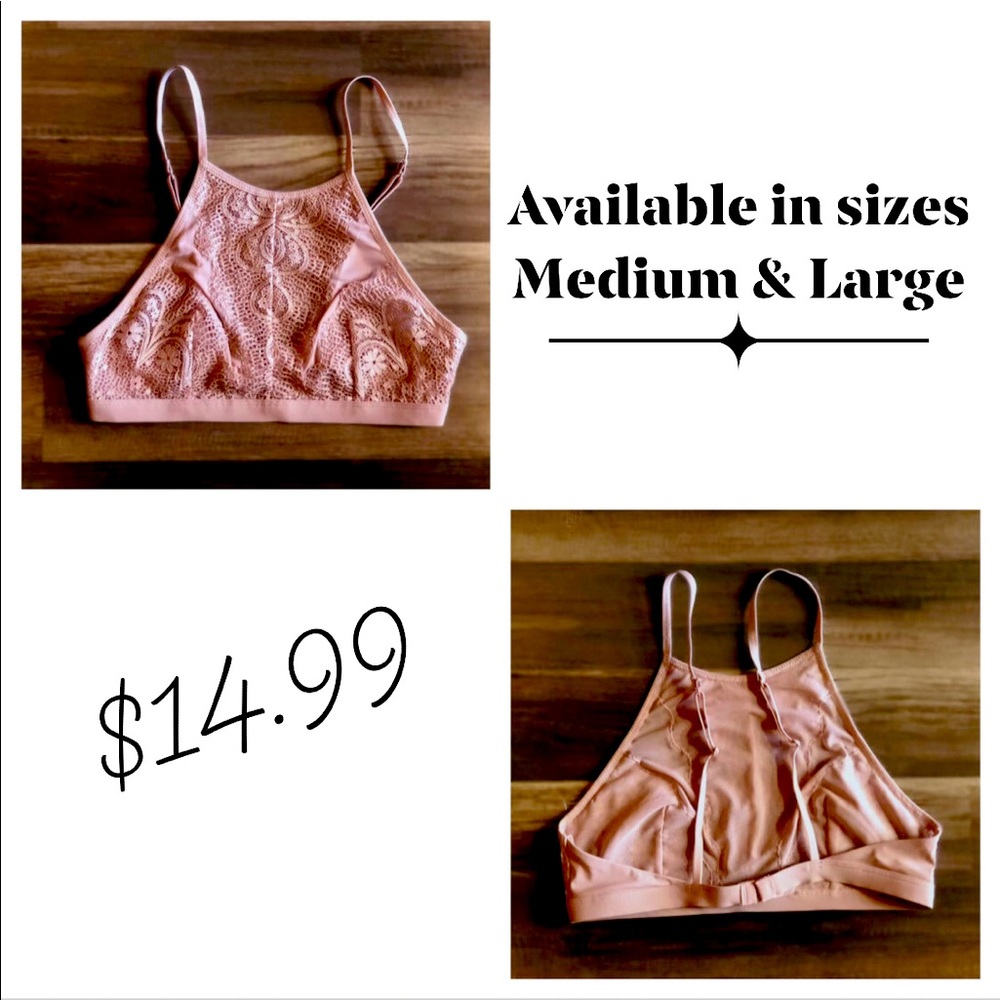 Blush high neck bralette